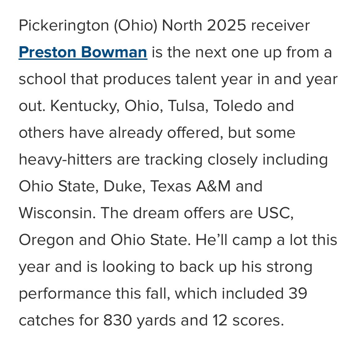 PrestonBowman9's tweet photo. Thank you @TomLoy247 for the write up. Much appreciated https://t.co/1JPxOygZNl