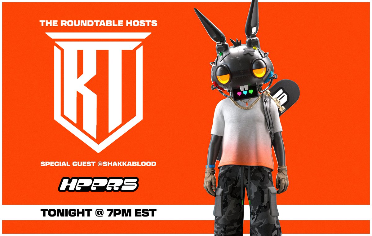 RoundtableWeb3's tweet image. Join us tonight for:
- Great conversation
- All the info you need about @HPPRSWRLDWDE 
- GIVEAWAYS🐰🐰
- At least a few good laughs

Shoutout @shakkablood for the dope graphic!

#TableTalk