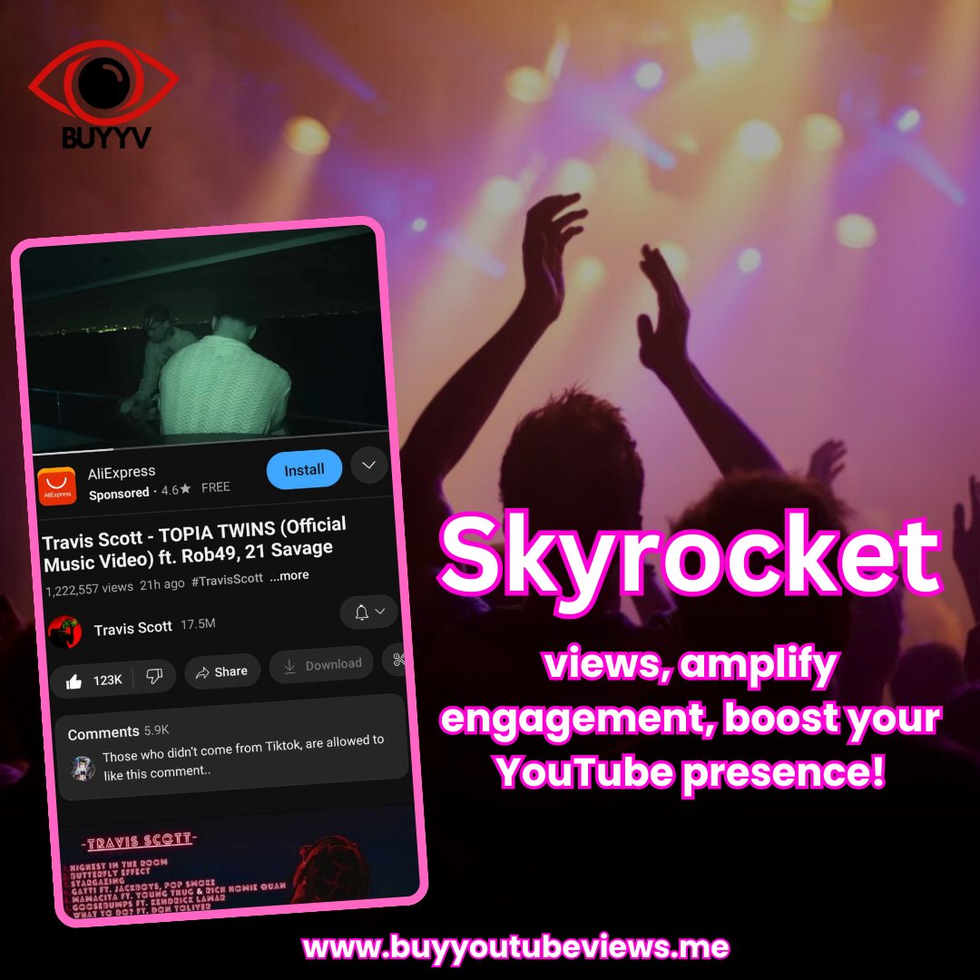 buyytv's tweet image. 🔥 Supercharge your YouTube presence with our expert promotion! Reach new heights, gain subscribers, and conquer the algorithm! 🚀🌐 #YouTubePromo #ChannelGrowth #PromoMasters #EngageAudiences #DigitalSuccess #ViralContent #BoostYourBrand #ContentVisibility #YouTubeMagic