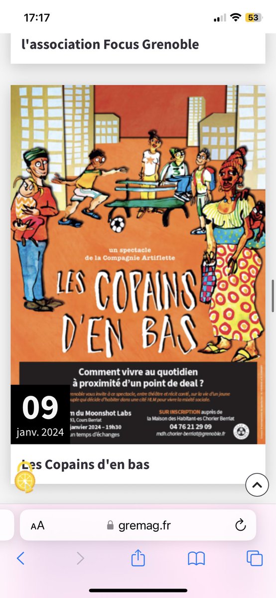 LisaKamenHirsig's tweet image. Suite à mon tweet précédent, certains ont prétendu que cette affiche était un fake. Or elle figure bien sur le site du magazine de la ville de Grenoble : gremag.fr
De l’argent public pour nous inviter à apprendre à vivre à côté d’un point de deal… 😱