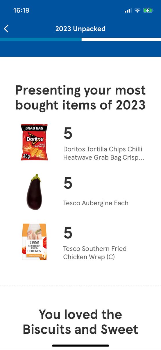 I don’t think I ate a single aubergine meal last year? The Doritos and wrap though, let down it’s only 5.