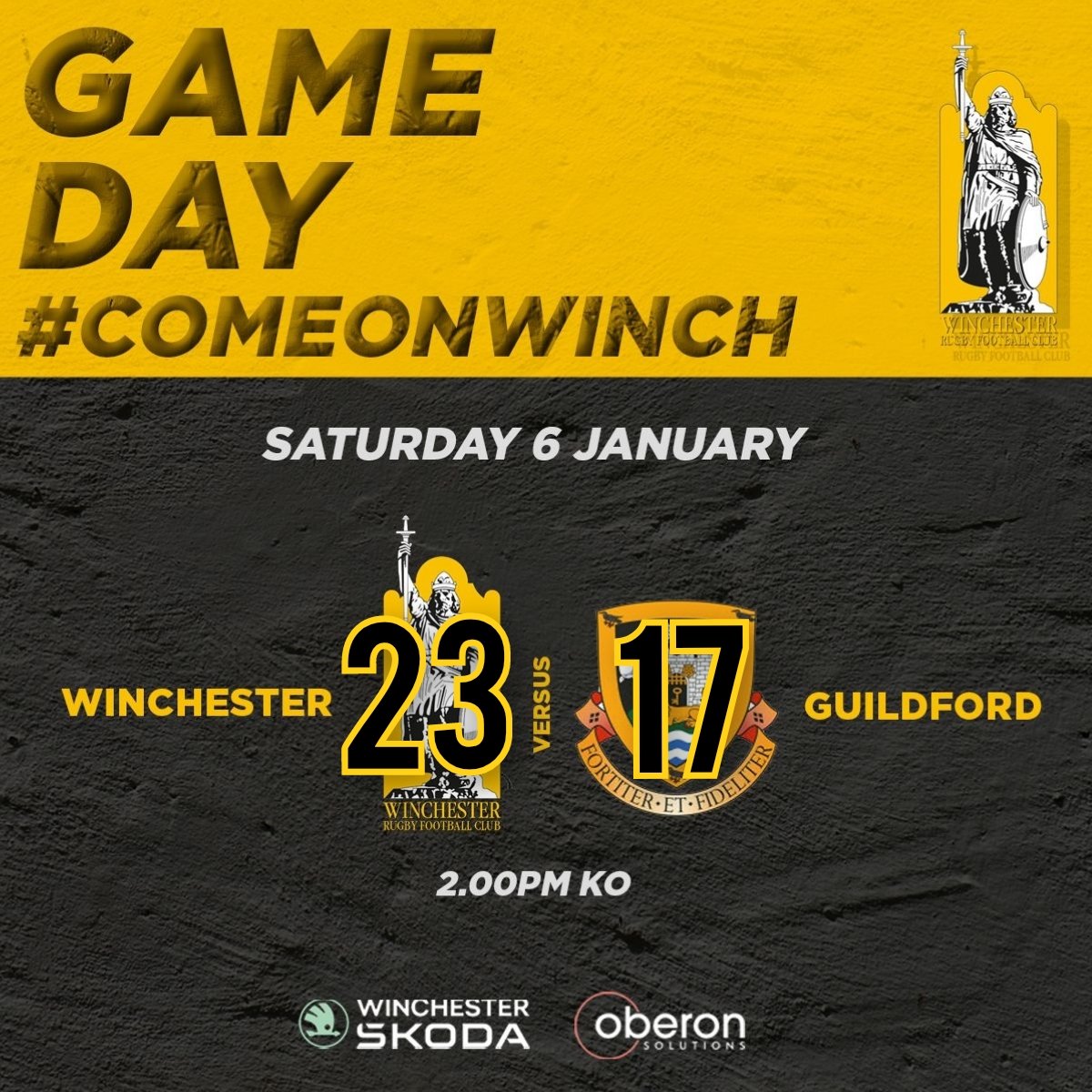 Winchester RFC (@winchesterrfc) on Twitter photo BP win secured vs <a href="/guildfordrugby/">Guildford Rugby Club</a> ๐ฃ๐ฅ
Thank you to our match day sponsor @oberonsolutions ๐
<a href="/ChartersEstateA/">Charters</a> <a href="/SkodaWinchester/">Winchester Skoda</a> <a href="/jrsportphoto/">Jose Ribeiro Photography</a>
#comeonwinch #winchester #rugby #oneclub BP win secured vs <a href="/guildfordrugby/">Guildford Rugby Club</a> ๐ฃ๐ฅ
Thank you to our match day sponsor @oberonsolutions ๐
<a href="/ChartersEstateA/">Charters</a> <a href="/SkodaWinchester/">Winchester Skoda</a> <a href="/jrsportphoto/">Jose Ribeiro Photography</a>
#comeonwinch #winchester #rugby #oneclub