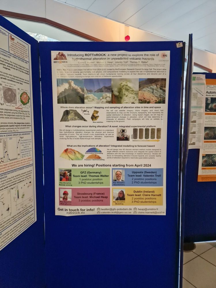 First ROTTnROCK poster, outlining the project, presented by @claire_harnett1 at @vmsg_uk 2024 in Bristol! Thrilled at the interest in the project! Get in touch for more details! 🌋 @LDR_Strasbourg @VOLCAPSE @MagmaProf