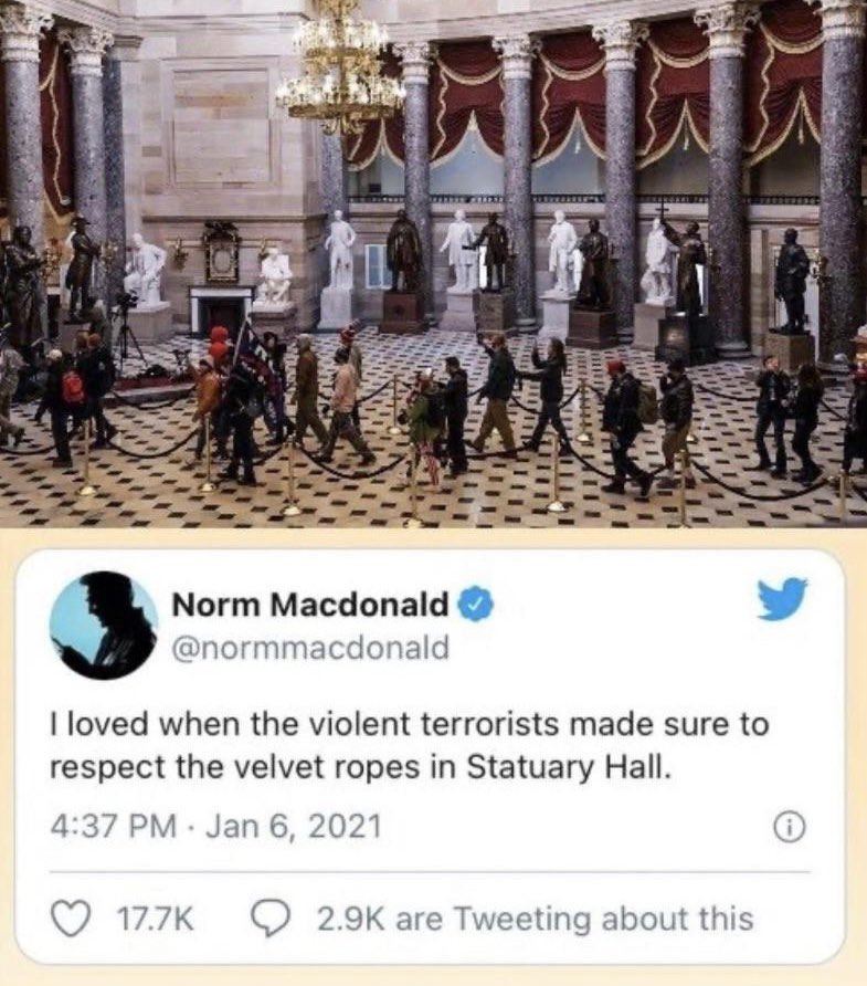 Today we celebrate Norm Macdonald, for one of the greatest tweets all time, RIP 👑