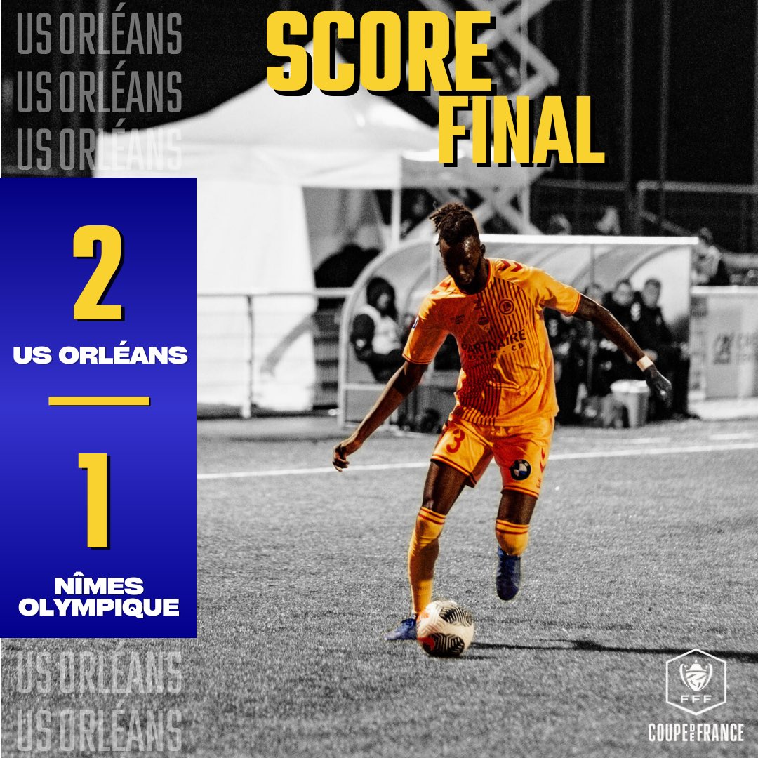 US_Orleans's tweet photo. 90’⏱️ VICTOIREEEE de l’USO 2️⃣ à 1️⃣ !!
L’US Orléans est qualifié pour le prochain tour !!
 
#TeamUSO 🟡🔴 https://t.co/a8FdTzrOjv