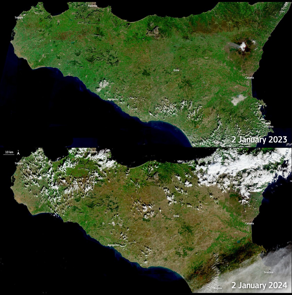 La Sicilia sta diventando una terra arida.
La desertificazione dell'Europa meridionale è qui e ora.
Di questo passo le prossime a migrare saranno le popolazioni del sud Europa.