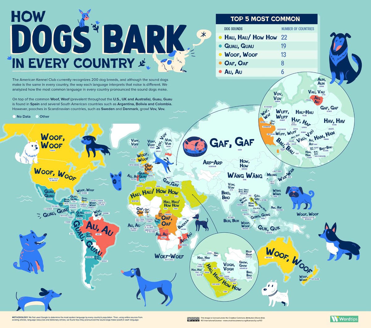 All dogs 'bark' 🌎!  But how do  humans say it in different languages?? 

#coolstuff #map👇

#Woof #Gaf #Au
(AKC ig) #puppies
(Human language interpretation)