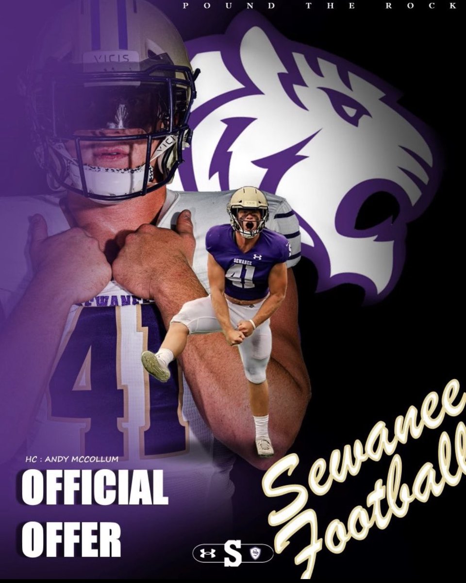 LoganT74's tweet photo. After a great conversation with @Coach_DGaither  I am blessed to receive an offer from @SewaneeFootball @coachrodharris @JMikeBos https://t.co/3yN352oHG6