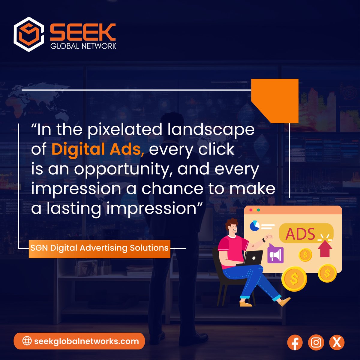 SeekGlobalNet's tweet photo. Navigate the pixelated landscape of Digital Ads – where every click is an opportunity and every impression a chance to make a lasting impact!
Stay tuned for more details: 🌐 https://t.co/y7b3Yz4THP
#DigitalAdvertising #ImpressionMatters #MarketingStrategy #seekglobalnetwork https://t.co/e2X6Ms9JuP