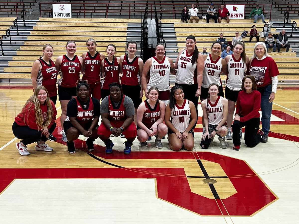 SouthportGBB's tweet photo. Today is Alumni Day at the Southport Fieldhouse. We had players and coaches from many different eras come back to play and have fun. Go Cards! https://t.co/wu5aY5Oexm