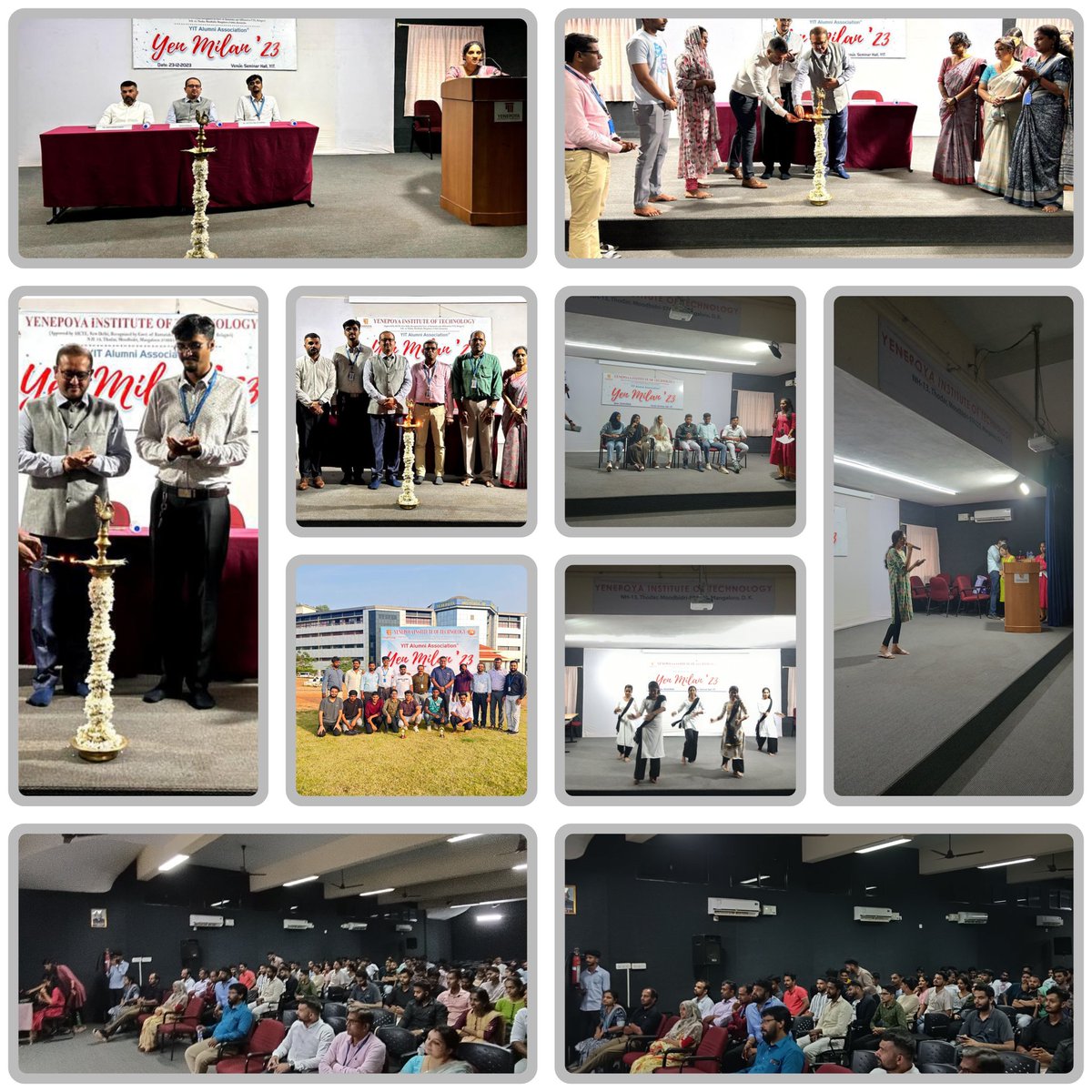 Yen_Institute's tweet photo. The Yenepoya Institute of Technology (YIT) witnessed a heartwarming reunion as alumni gathered for Yen Milan '23 on December 23, 2023. The event aimed to rekindle connections, reminisce shared experiences, and strengthen the bond among former students. https://t.co/qJwrmA0NiS