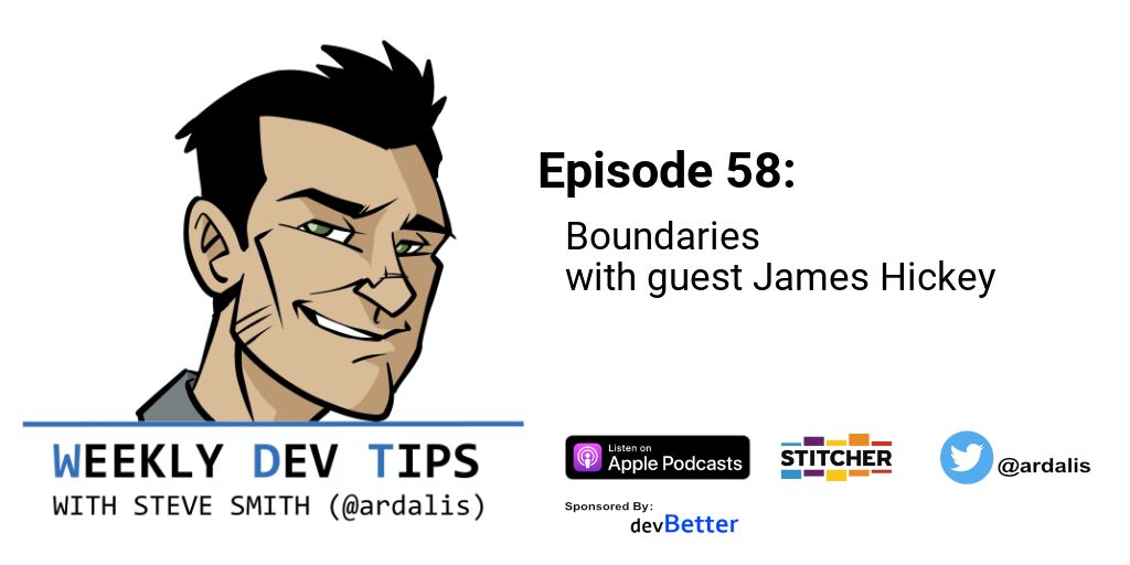 Weekly Dev Tips (@weeklydevtips) on Twitter photo Weekly Dev Tips:
Boundaries with guest James Hickey <a href="/jamesmh_dev/">James Hickey π¨π¦π¨βπ»</a> bit.ly/3RNiOE2 #DDDesign #SoftwareDevelopment #SoftwareArchitecture Weekly Dev Tips:
Boundaries with guest James Hickey <a href="/jamesmh_dev/">James Hickey π¨π¦π¨βπ»</a> bit.ly/3RNiOE2 #DDDesign #SoftwareDevelopment #SoftwareArchitecture