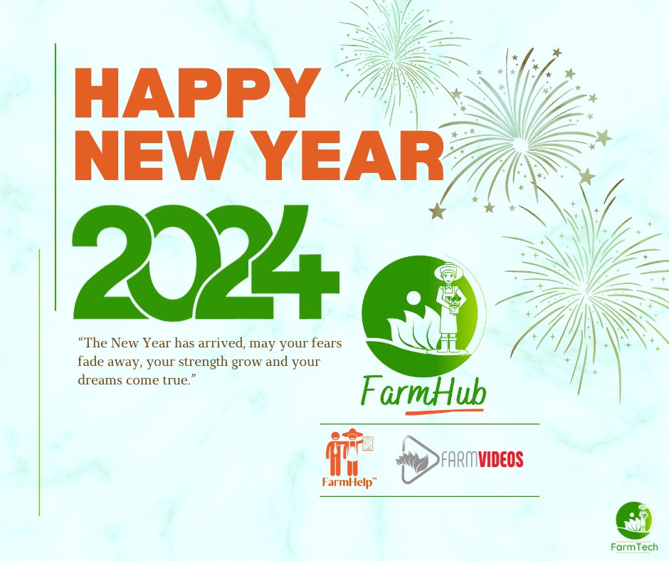 FarmTechKE's tweet photo. Happy New Year from us at FarmTech
We are excited about 2024 and look forward to working more closely with smallholder farmers as we work towards a better future together in agriculture.
May all our dreams come true!
@farmhubkenya
#newyear #2024 https://t.co/8B62mOmvrs