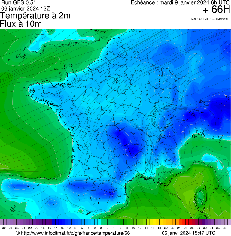infoclimat's tweet photo. Non, il n'est pas prévu de vague de froid pour la semaine prochaine. Il faut 2 critères sur la température moyenne nationale :
- au moins 3 jours sous 0,9°C (acquis)
- dont au moins un jour sous les -2°C (non prévu)

Ces températures nous les avions 1 année sur 2 avant l'an 2000. https://t.co/IWgUPrKMWR