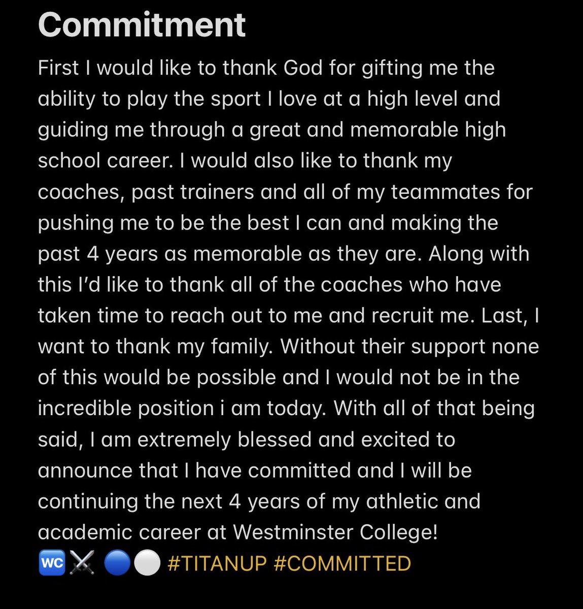 Excited to announce this next step in my journey. Ready to work 🚾⚔️ #TITANUP <a href="/WCtitansFB/">Westminster Football</a> <a href="/coachbenzel/">Scott Benzel</a> <a href="/coachtylance/">Ty Lance</a> <a href="/_CoachHeck/">Jared Heck</a> <a href="/NorthgateVFB/">Northgate Varsity Football</a> <a href="/FranRamsden/">Fran Ramsden</a> <a href="/MFratStrength/">Mark Fratangelo, MS, CPT</a> <a href="/CoachParsonsNG/">Logan Parsons</a>