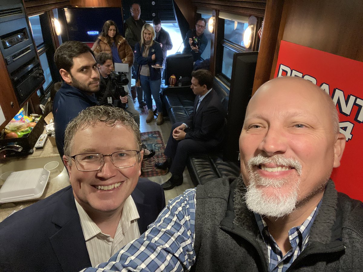 Having a blast out on the road in Dubuque, Iowa with <a href="/RonDeSantis/">Ron DeSantis</a> !  Iowans know they don’t need to be “corrected,” (cc: Nikki Haley) &amp; they want to look forward, not backward with a conservative who delivers! (cc: Donald Trump).  #DeSantis2024 #DeSantisDelivers <a href="/MassieforKY/">Thomas Massie for Congress</a>