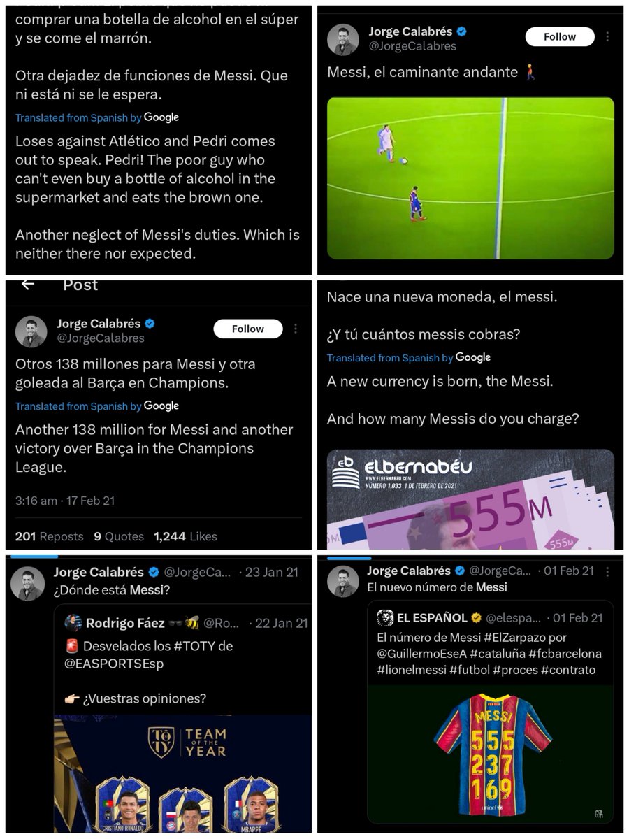 @JorgeCalabres We get it @JorgeCalabres that Messi has given you sleepless nights. It takes minimal effort to search up 'Messi' on your profile and look at the results. Perhaps, we wouldn't even expect a troll page to have as strong agenda as you have against the greatest of all time. Cheers to…