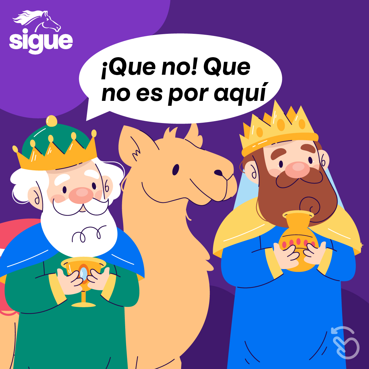 SigueCorp's tweet photo. ¡Les deseamos un Feliz día de los Reyes Magos! 👑🐫🎁 #reyesmagos https://t.co/CkZByIkhga