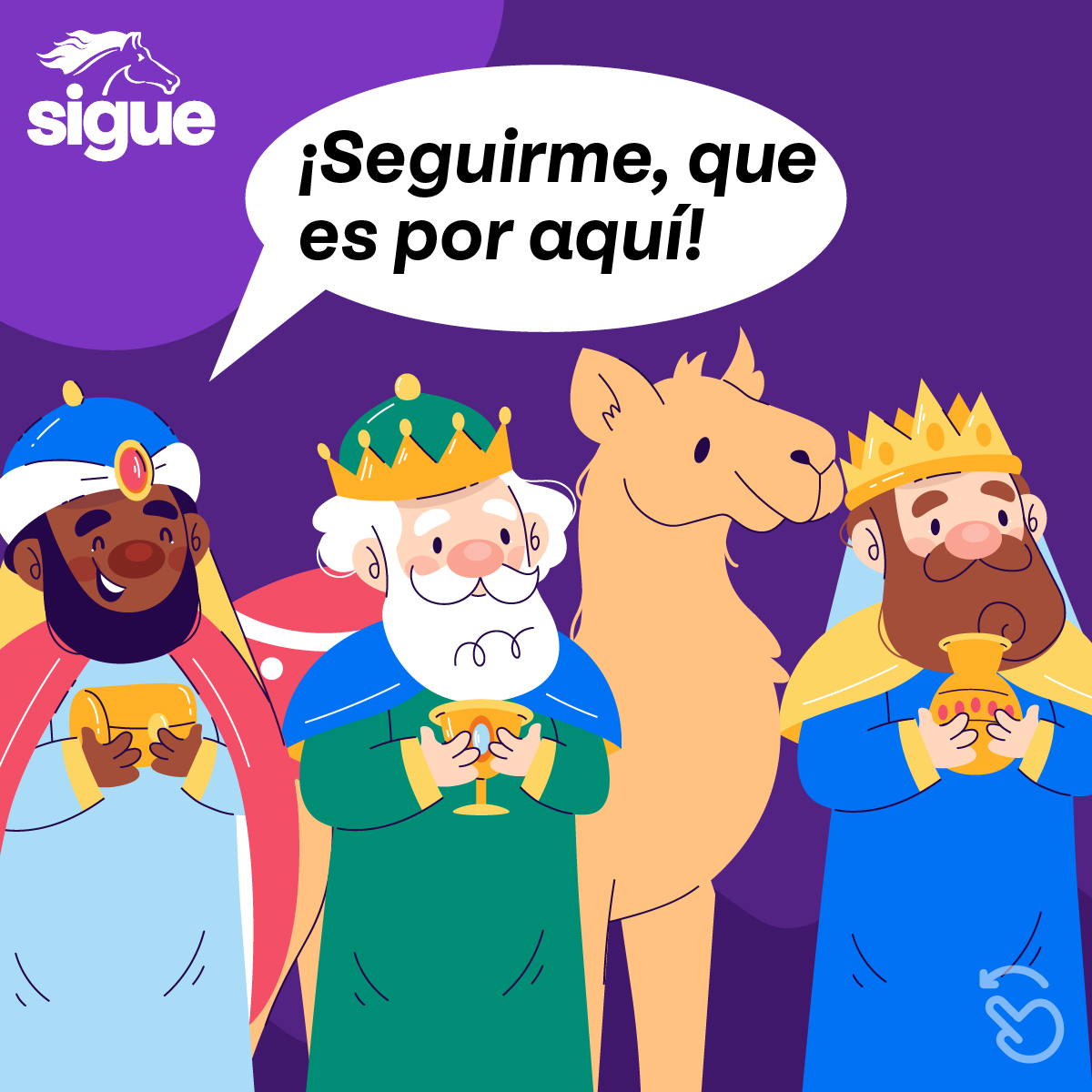 SigueCorp's tweet photo. ¡Les deseamos un Feliz día de los Reyes Magos! 👑🐫🎁 #reyesmagos https://t.co/CkZByIkhga