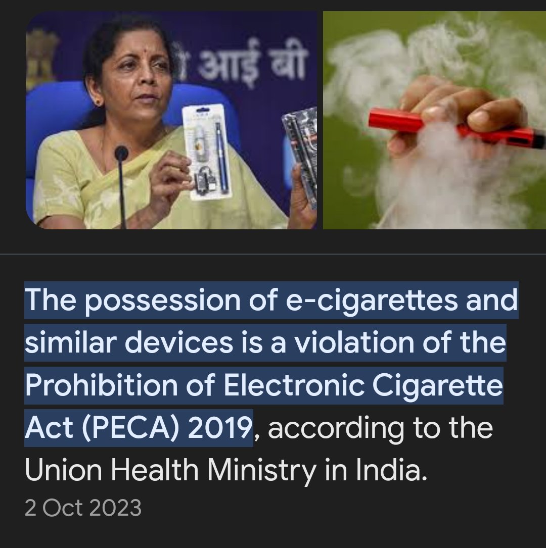 MS Dhoni was having vape which is banned in India Will government of India  take action? 9th FIR loading?
