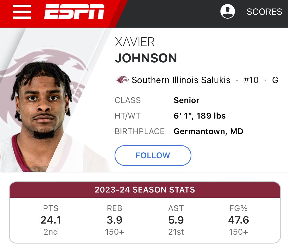 takhtehchianmd's tweet photo. Whoever is recruiting at SIU is worthy of a shoutout . They had Marcus Domask ( Illinois rising star), Lance Jones (dawg Purdue) and have the 2nd leading scorer in the country in Xavier Johnson. https://t.co/rpvQnwnnSp