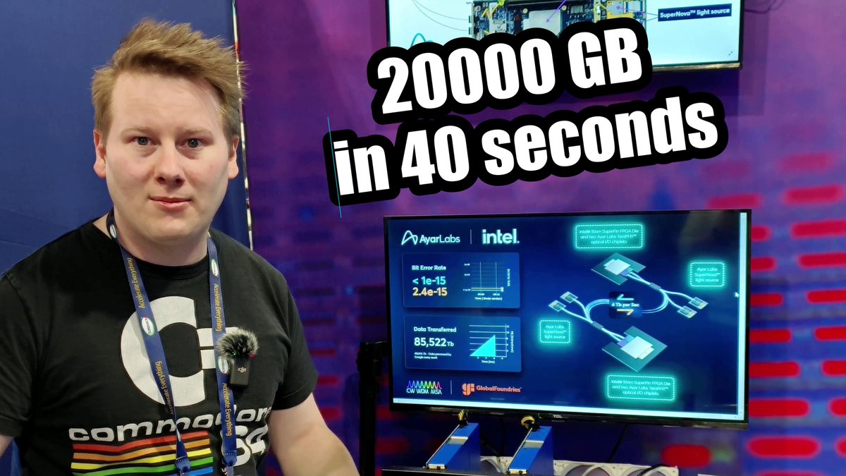 IanCutress's tweet image. Tthe next battle for silicon beyond cores and frequency is the interconnect - how fast and cheap can we make data movement? Integrated photonics is a solution, enabling direct GPU-to-GPU with light - @AyarLabs is leading the way at 4 Tbps. #sc23 
youtu.be/KPabiSmCsyQ
