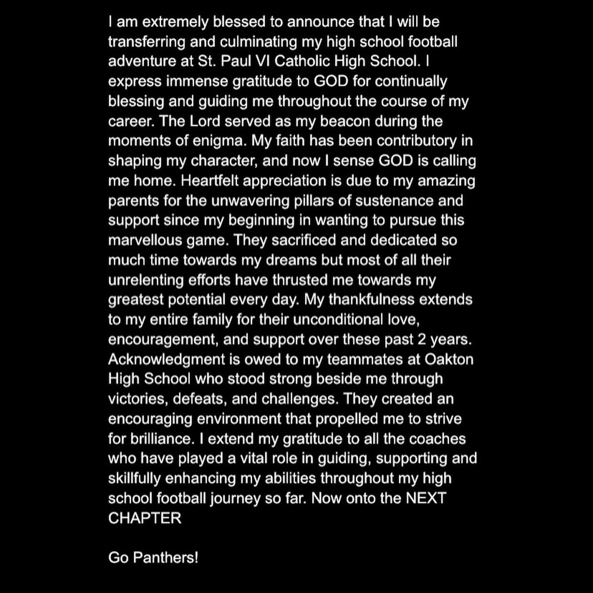 Thank you Lord! Time for the Next Chapter of my Life 🔒
 <a href="/pvifootball/">PVI Football</a>