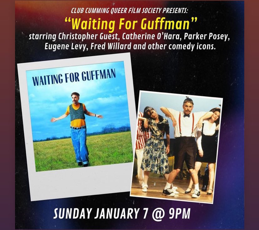 Anyone else celebrating the Parknaissance or @parkerposey I’m hosting a free screening of Waiting For Guffman tomorrow at @ClubCumming - one of the best films of ALL TIME. 9pm. Just drive in and get a coke if you’re thirsty!