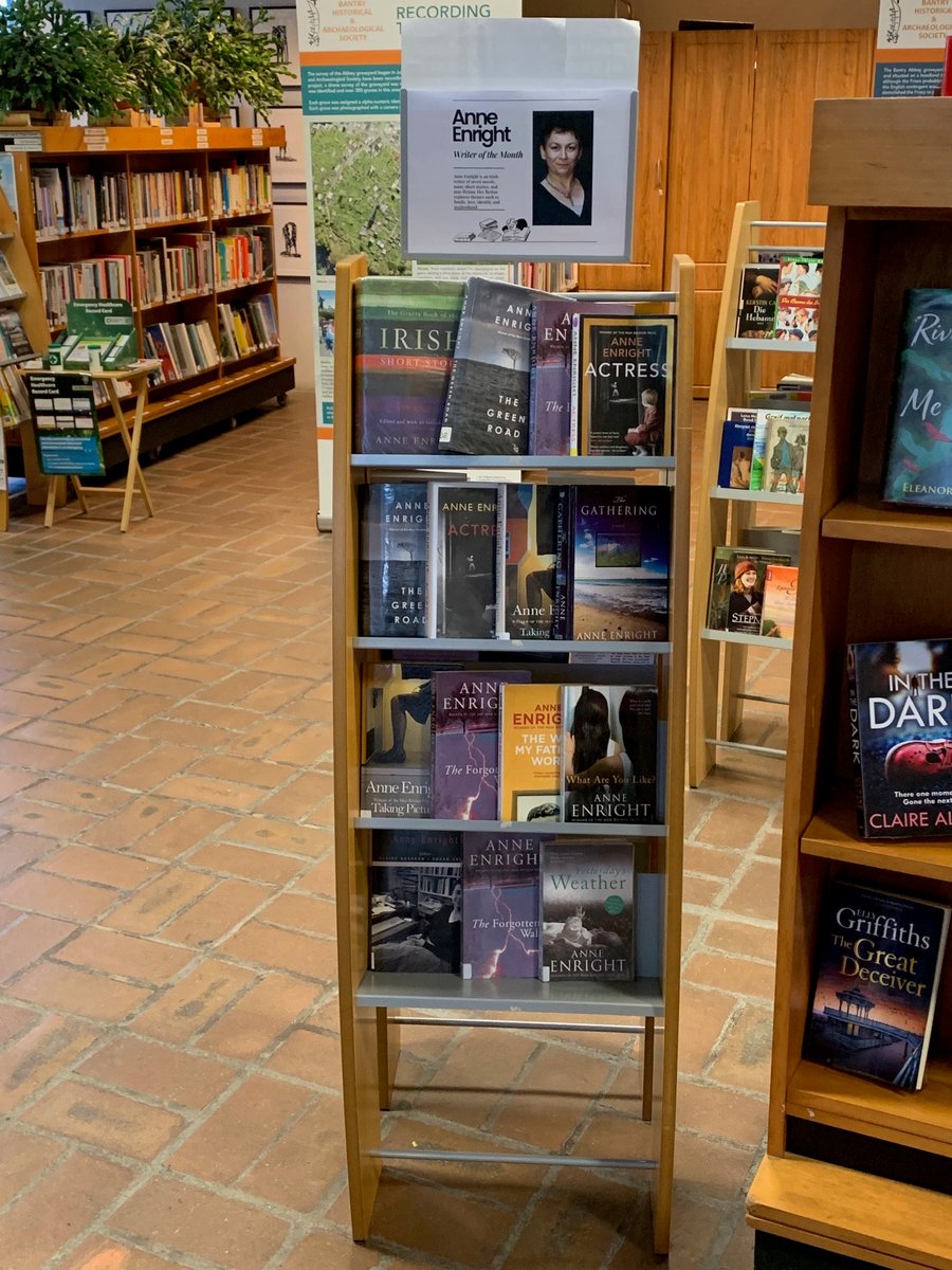 corkcolibrary's tweet photo. This monthโs featured writer in Bantry is Anne Enright. Bantry staff and patrons are admirers of her elegant tales of motherhood and deeply felt relationships.
#WCLF #bantrylibrary #LibrariesIreland https://t.co/Px5RSK646T