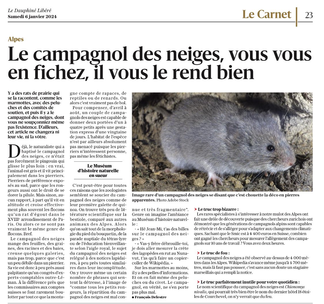 Quand le journaliste se marre, le lecteur aussi, bien joué <a href="/ledauphine/">Le Dauphiné Libéré</a>