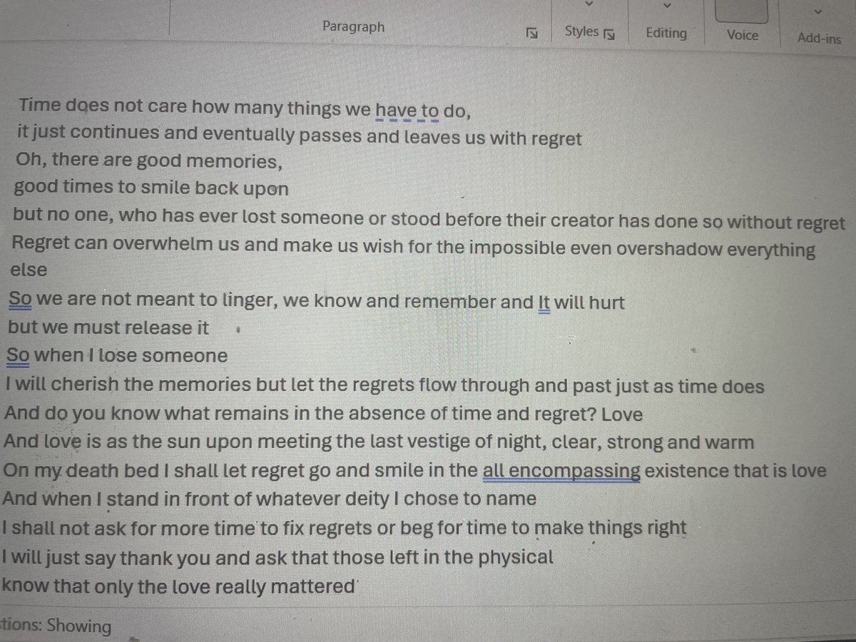 Lost an aunt before Xmas and this is what I was inspired to write