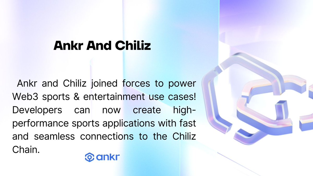 🌐 Ankr and Chiliz joined forces to power Web3 sports & entertainment use cases! Developers can now create high-performance sports applications with fast and seamless connections to the Chiliz Chain. ⚽ #Ankr #Chiliz #Web3Sports