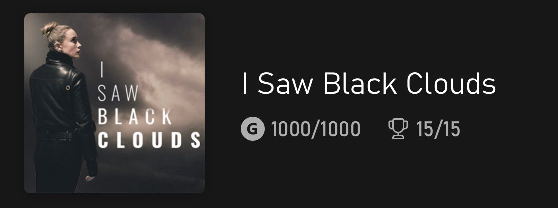I Saw Black Clouds 実績コンプ。実写で選択式でストーリーが明かされていくタイプのゲーム。わりとホラー。選択肢は結構多く、ストーリーも複雑でどこで分岐するかは結構わかりにくい。じっくり何週も自力でやるとハマる人はハマるかも。（私はTAのガイド見ちゃった） #Xbox