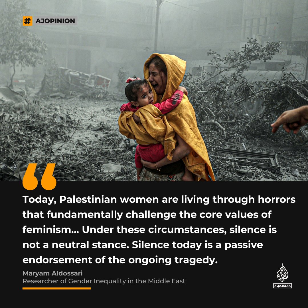 For feminists, silence on Gaza is no longer an option — #AJOpinion by @maryam_dh. 🔗: aje.io/kjqxjq