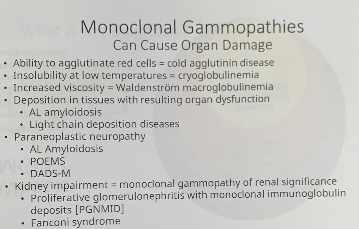 DavidACohen3's tweet photo. Clinical Pearl  # 5 from Lankenau Virtual Grand Rounds with @AaronGoodman33 Papa Heme: Monoclonal Gammopathies CAN cause organ damage ! @kdaugherty22 @tamer_khashab @connors_md @TTelvizian @AlishaMaity @EricStarFox @WojoMD @thecurbsiders @davidhenrymd @MaryCushmanMD https://t.co/tNsGTnL2Km