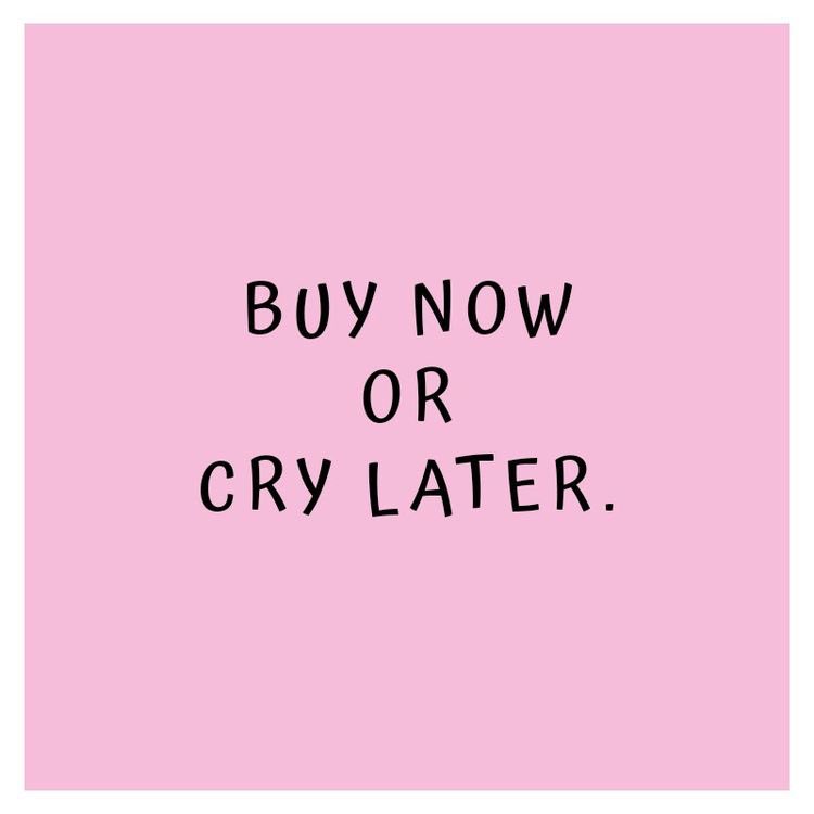 Buy now or cry later. 🛒🛍️📦
AuraInPink.com🦩

#aurainpink #fabulous #lifestyle #buynoworcrylater #buynow #addtocart #addtocartaddtolife #iseeitilikeitiwantitigotit #materialgirl #getitnowbeforeitsgone #onlineshopping #shoponline #soldout #worldwideshipping