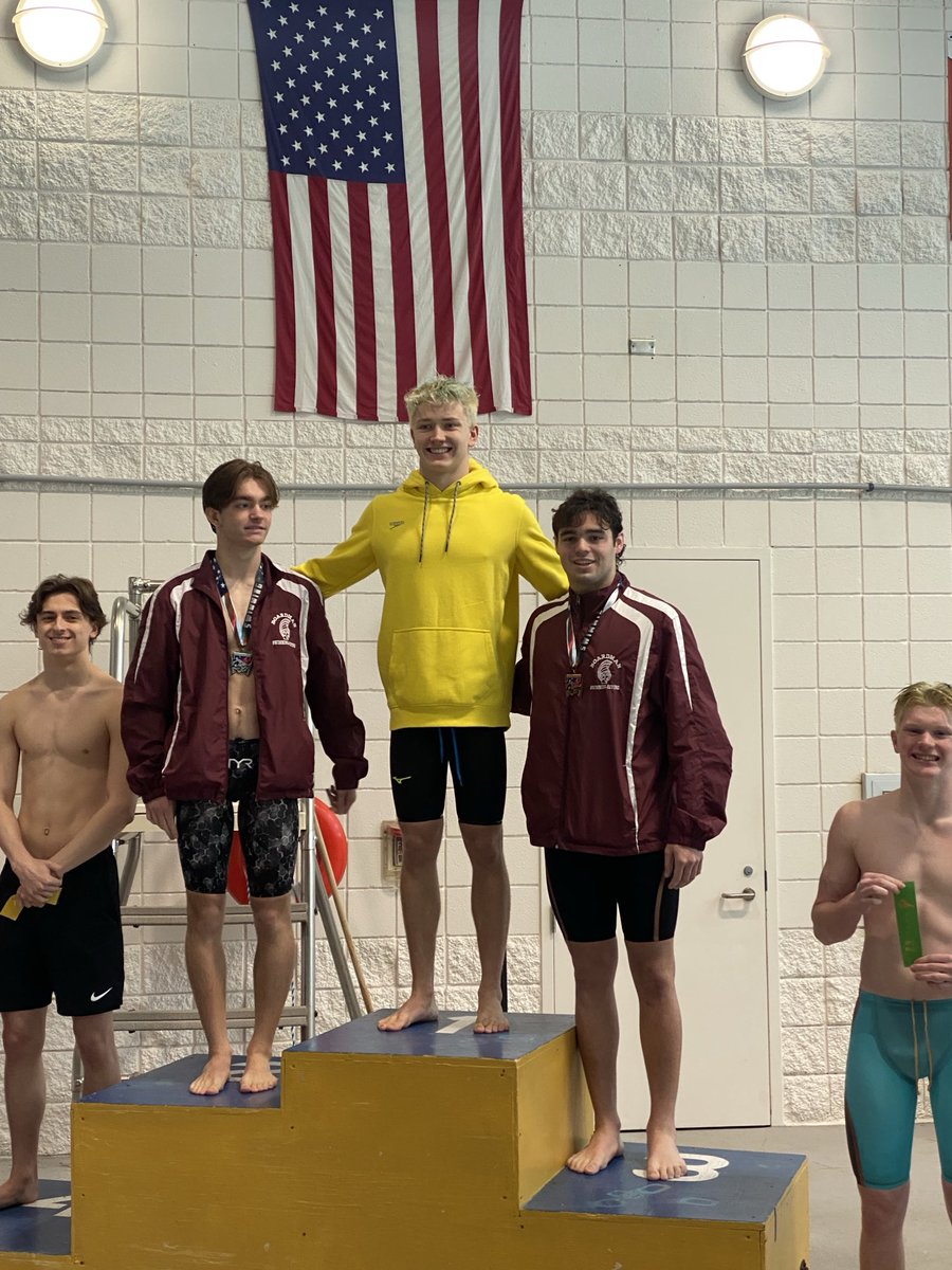 Generalsswimnd1's tweet photo. #100free. Andrei Dordea NEAC champion in 100 freestyle Kellen Smith fifth Danny Proano  10th.!!!💙💛💙💛 https://t.co/rdP2YT0pmO