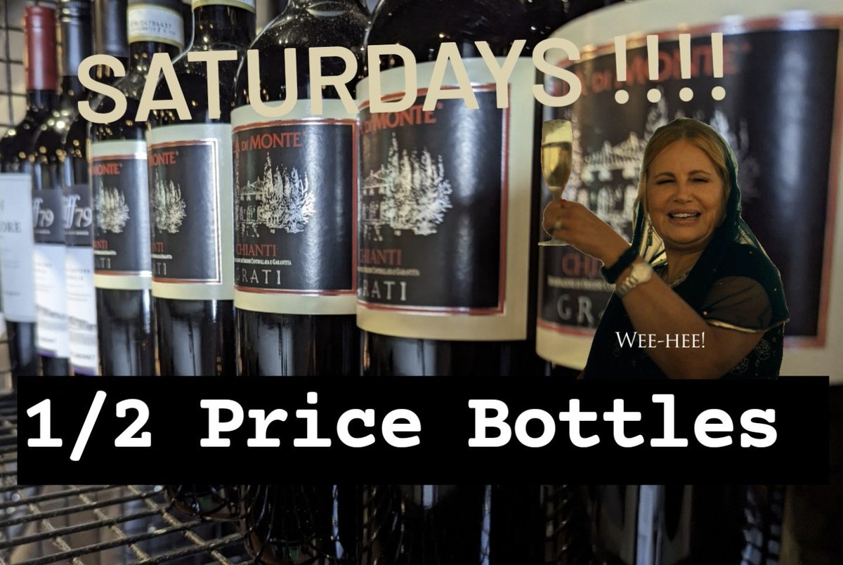 New Year's Resolution to Drink more Wine?
We can help. 1/2 Price bottles every Saturday 8pm - Close
#wine #Mississauga #Meadowvale #Streetsville #newyear #resolutions #wine #winebottle #winelover #drinks #social #love #winetime #Weekend #thingstodo #eats #friends #dinnerideas