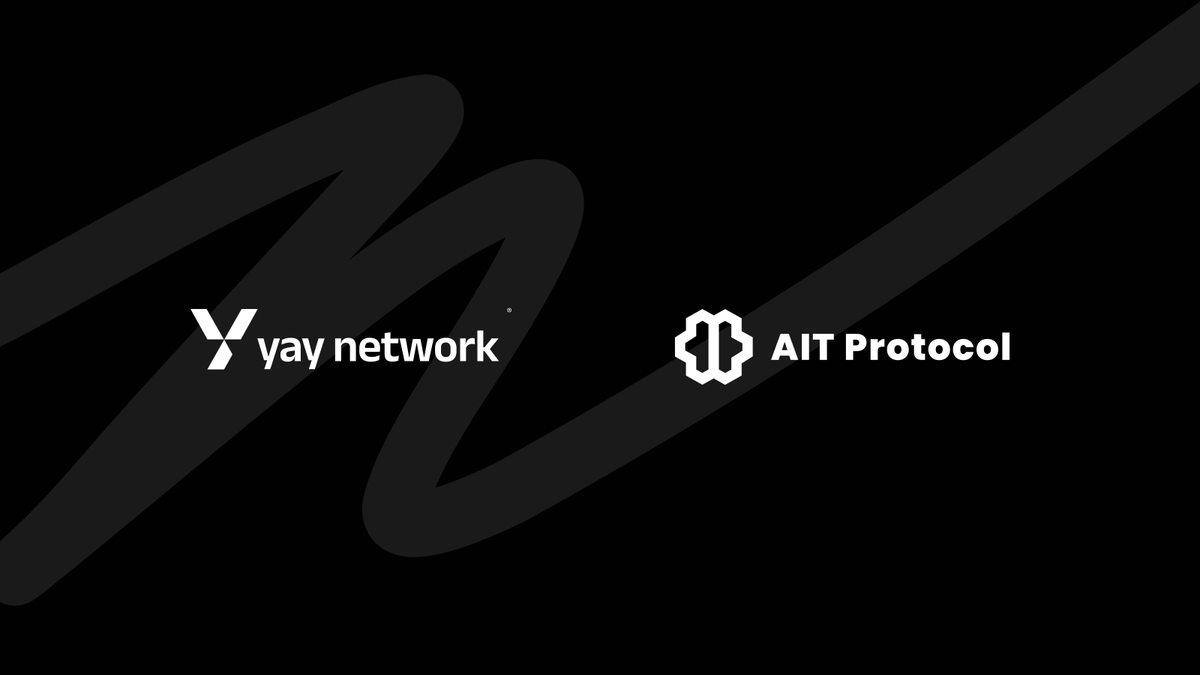 yaynetwork's tweet photo. ⚡️ YAY Network Partners with @AITProtocol 🤝
As part of our networking ecosystem we've become partners with AIT Protocol the world's first AI data infrastructure! ⛓
Welcome to the network Fam 🎉 https://t.co/U6e3wcmEAD
