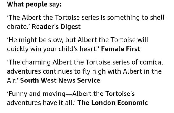 AlbertTortoise's tweet photo. CHARMING, FUNNY, SOMETHING TO SHELLEBRATE, WILL WIN YOUR CHILD'S HEART. Amazing #Press for #ALBERTthetortoise #picturebooks. #AvailableNow Six ALBERT #picturebooks, #BoardBook and #ActivityBook. https://t.co/sGYhBlFUhP
#tortoisebook #tortoise #turtle #turtlebook #bookseries https://t.co/z4N5YZZ6SV