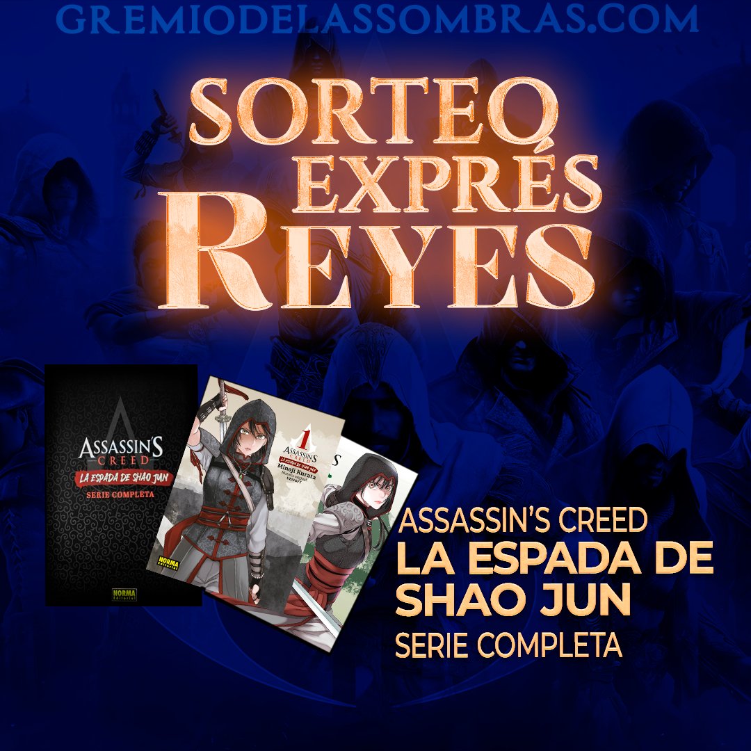 Gremio_Sombras's tweet photo. ¡Assassins! 🐪 ¡Han llegado los Reyes! 👑 SORTEAMOS un cómic completo de Assassin's Creed: La espada de Shao Jun, gracias a @metropol_comics. 🎁

🔁 Retuitea (RT) este tuit.
👥 Síguenos en @Gremio_Sombras.
💬 Tuitea el texto del tuit explicado aquí: https://t.co/MKh0FmUT17 https://t.co/r4YoLScDv7