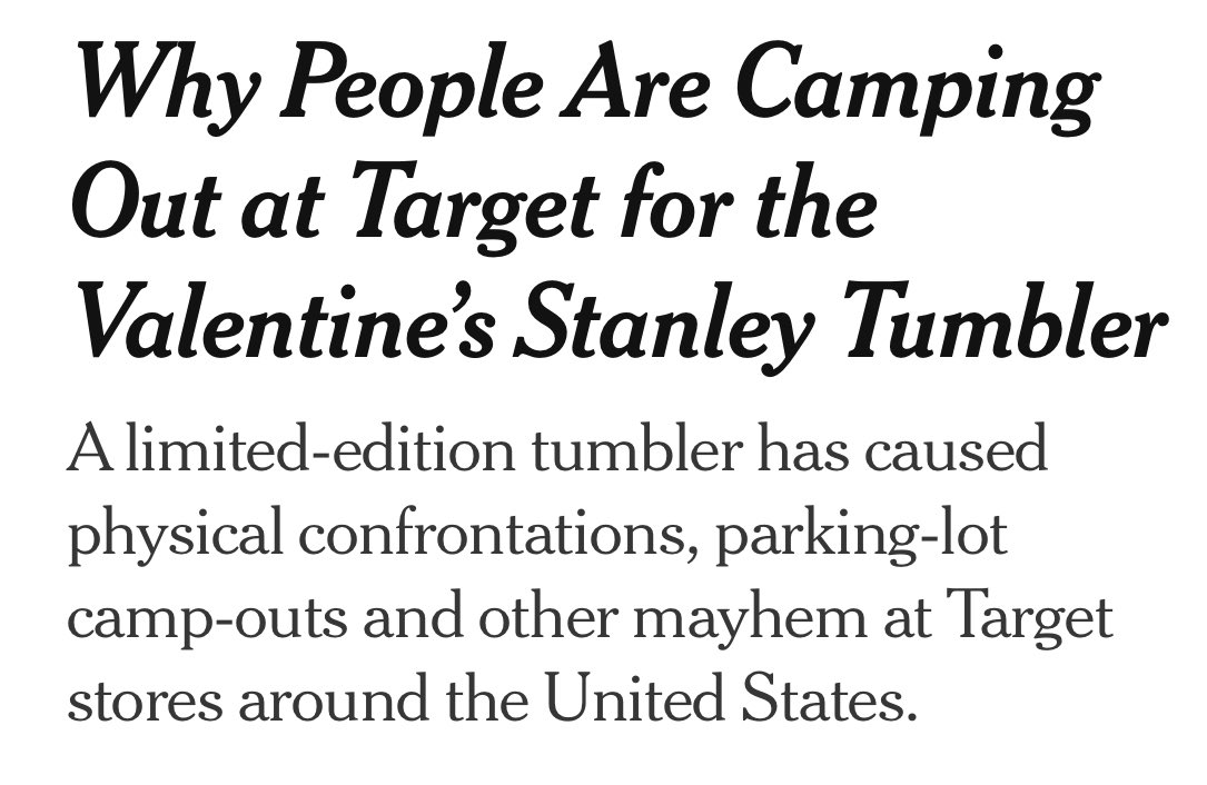 Why People Are Camping Out at Target for the Valentine's Stanley Tumbler -  The New York Times