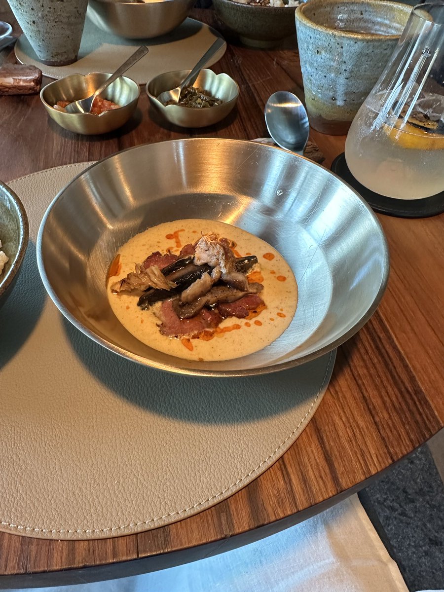 PrabalMuttoo's tweet photo. Finally, ended up at #NaarRestaurant at Amaya; ~3hrs from Shimla much closer to Chandigarh. Pictures don’t do justice but digital memoirs require some. The lamb neck yakhni with the mushk budij rice and cured egg yolk hit home in this 15+ course meal. Pork belly was yet another comfort food among many other flavoursome dishes. Not the last time. 6 seasons, 6 menus demand for 6 visits.