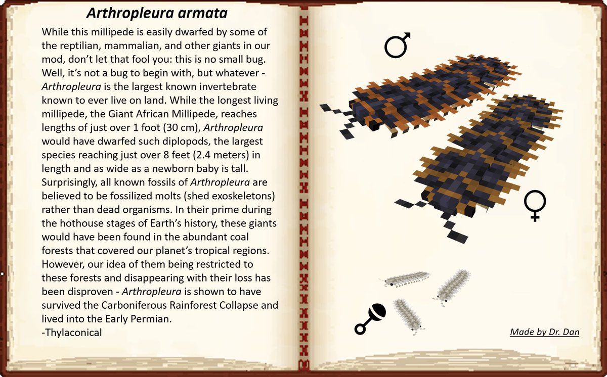FossilsRevival's tweet image. Arthropleura armata

#MinecraftModding #Minecraft #Blockbench