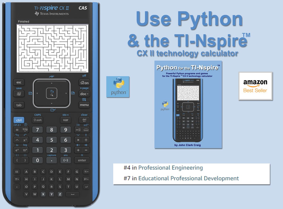#Python for the #TI-Nspire™ CX II technology calculator is a collection of real-world Python programs written explicitly for this device. amzn.to/47qkNlS via <a href="/amazon/">Amazon</a>