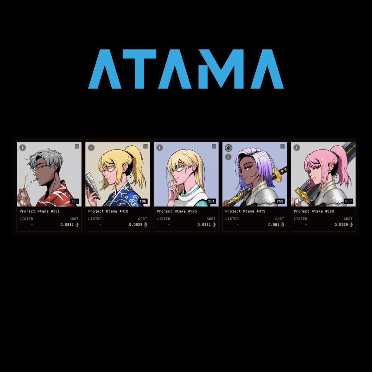 jaceryan.eth (@nftsandkids) on Twitter photo 🧹 - swept five (5) <a href="/atama_nft/">Atama Chibi</a> this morning
🧠 - anime season about to come back
📊 - 61% unique, 407 holders of 666 assets
📦 - I smell a package brewing
🫡 🧹 - swept five (5) <a href="/atama_nft/">Atama Chibi</a> this morning
🧠 - anime season about to come back
📊 - 61% unique, 407 holders of 666 assets
📦 - I smell a package brewing
🫡