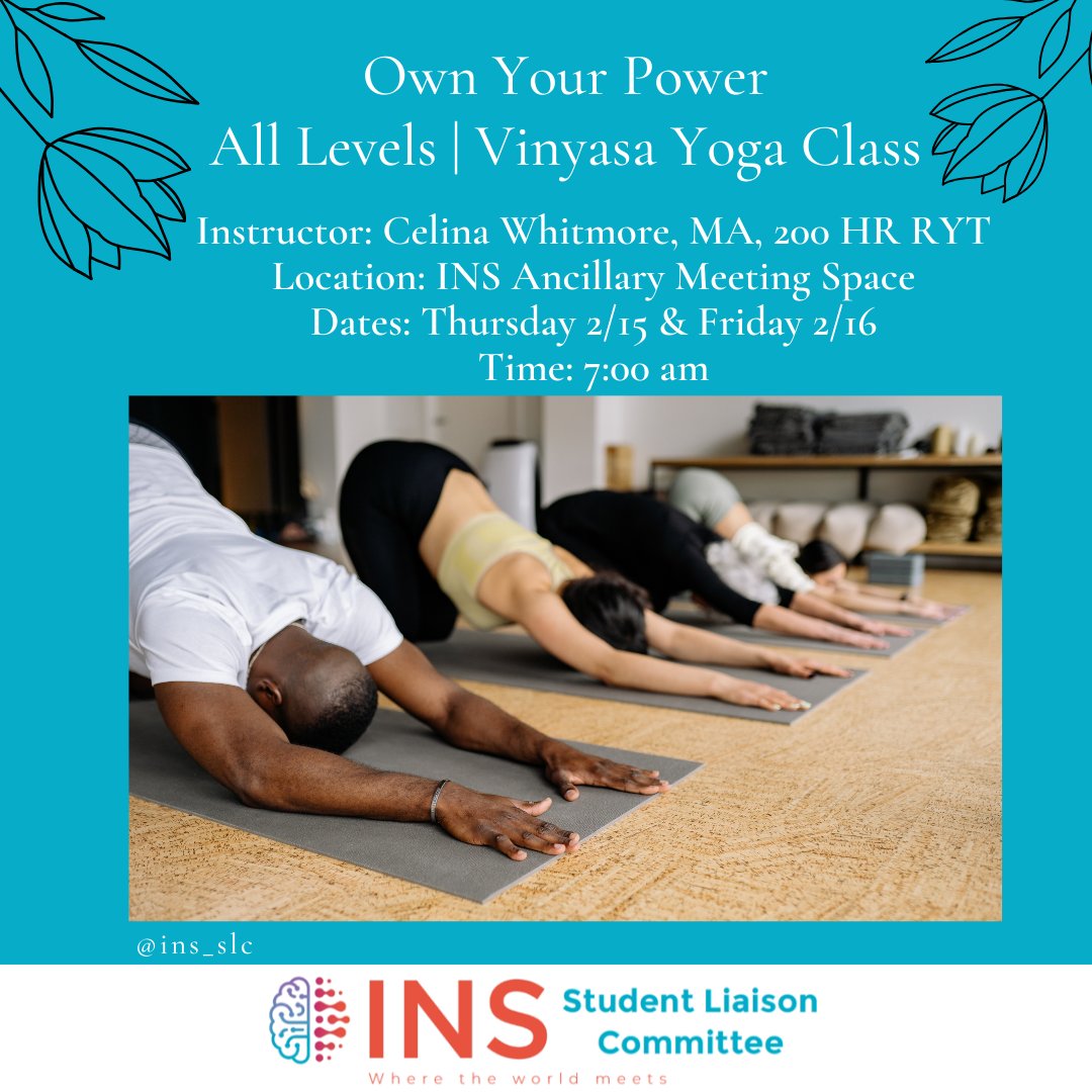 I am excited to bring vinyasa yoga to the attendees at @INSneuro next month! Grateful for the collaboration with @ins_slc🫂Save the date and sign up for class here: forms.gle/62koAjsiZ6uWnC…
#INS2024 #NeuropsychTwitter