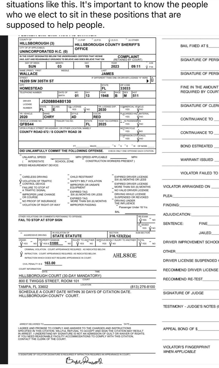 _wwmhd_'s tweet image. the man who ran a stop sign while going 55mph, took their baby&apos;s life, and didn&apos;t attempt to render aid is getting a ticket. that&apos;s it. they can&apos;t pursue any sort of legal action thanks to #RonDeSantis #TortReform in #Florida #Hillsborough 
&amp;amp; you say you&apos;re pro life? @RonDeSantis