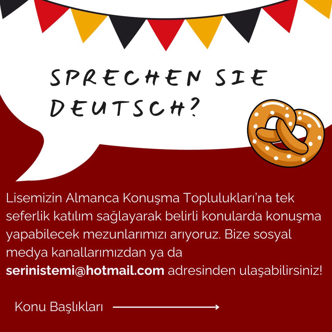 CALmezun's tweet photo. Öğrencilerimiz için bir Almanca kulübü oluşturmayı planlıyoruz. Bu amaçla hem öğrencilerimizin konuşma becerilerini geliştirebilmek, hem de mezunlarımız ile iletişimini artırmayı amaçlıyoruz, https://t.co/150B7hcepF