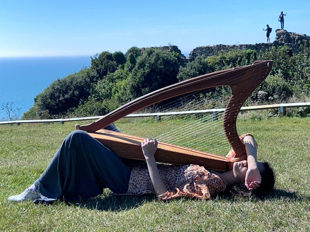 Performer Catherine Rajhans composed new harp solo, #HastingsCastle for our recent festive production. It’s about time this #Sussex building has its own music!

In #TheHouseoftheStonethatSpoke, she also performed her ode to Elisiv, the woman who almost became queen of England.